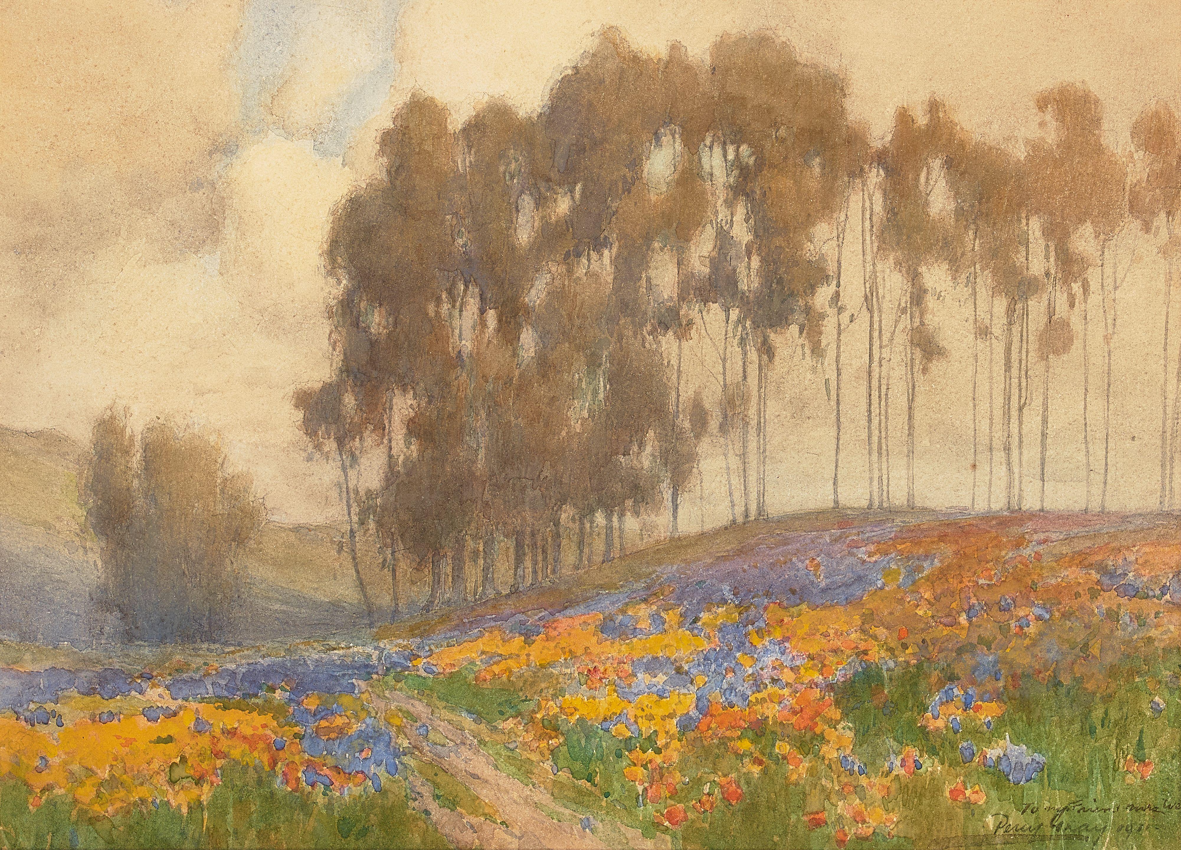 Percy Gray - Wildflowers sheet 10 x 14 in. framed 13 1/2 x 17 1/2 in.