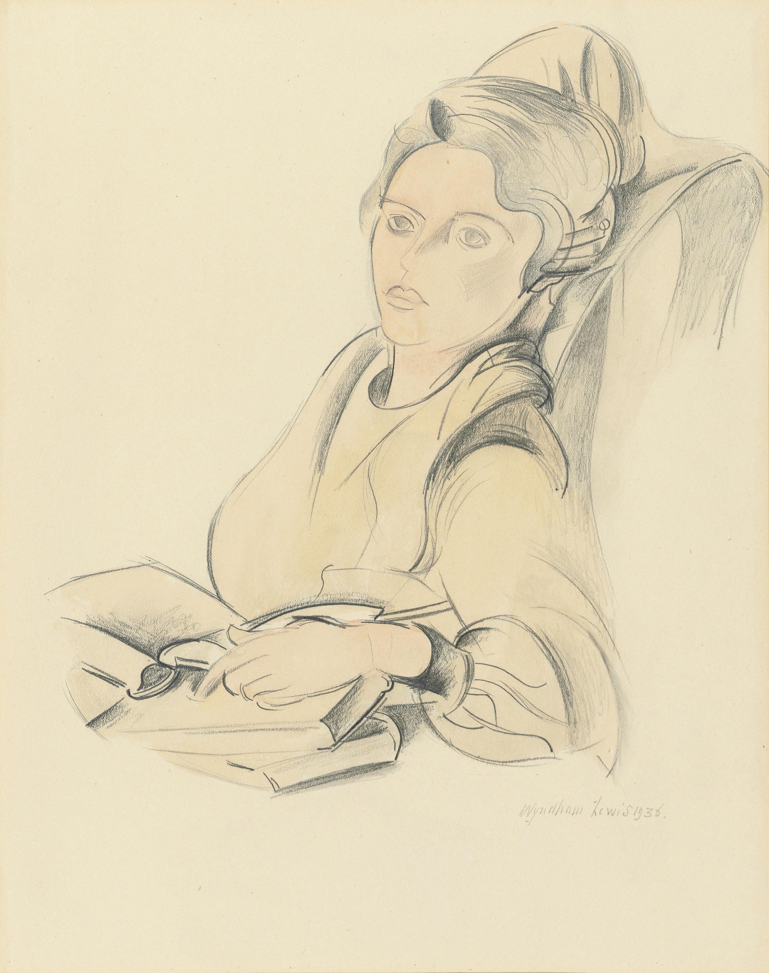 Percy Wyndham Lewis - Woman Reading