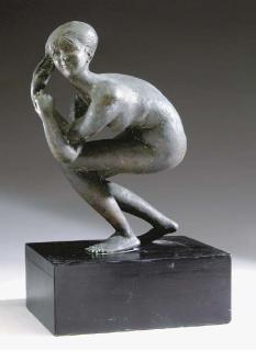 Pericle Fazzini - Female nude crouching