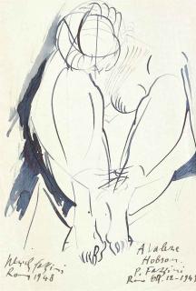 Pericle Fazzini - Two nude studies of Valerie Hobson (one illustrated)