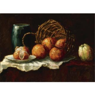 Pericles Pantazis - Greek Still Life With Oranges And Quince