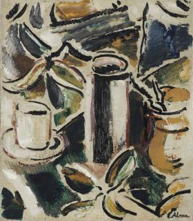 Peter Alma - A Still Life With A Cup And Jars