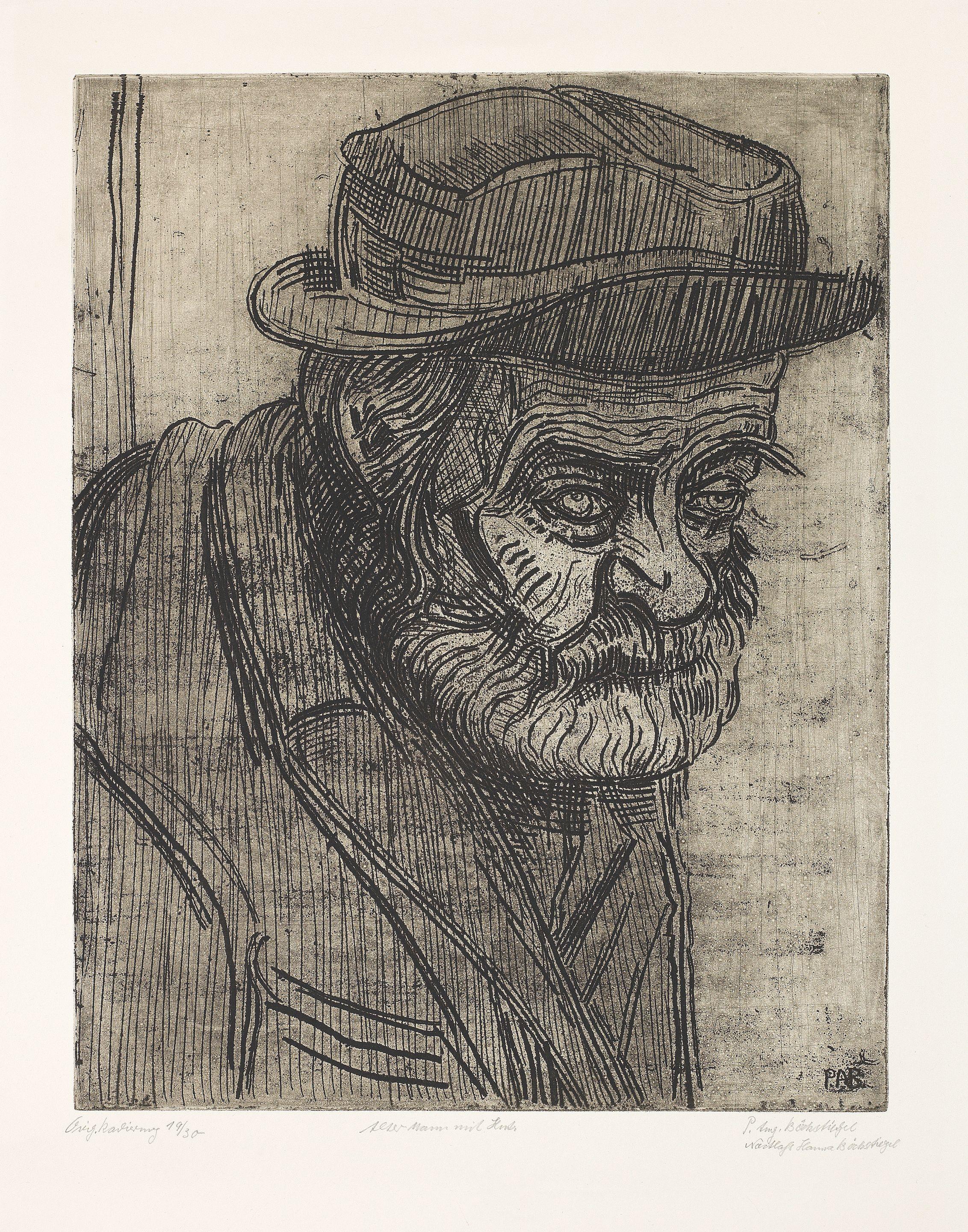 Peter August Böckstiegel - Alter Mann mit Hut