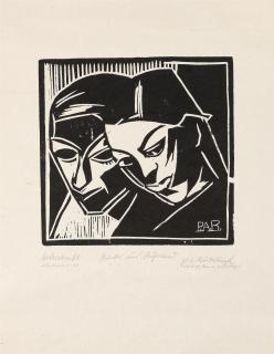 Peter August Böckstiegel - Kinder aus Rußland (2 Mädchenköpfe)