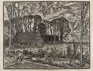 Peter August Böckstiegel - „Westfälischer Bauernhof im Herbst“ (Bauerngehöft in Arrode).