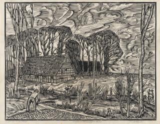 Peter August Böckstiegel - „Westfälischer Bauernhof im Herbst“ (Westfälischer Bauernhof VI)