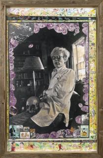 Peter Beard - \'Andy Warhol At Home, Church Estate, Montauk\', 1972Unique Oversized Object. Silver Print And Mixed Media Collage. Signed, Titled, Dated And Annotated By The Photographer, Extensively Collaged And Illustrated. In Driftwood Frame.
