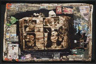 Peter Beard - Diary Page Diptych\', 1996 March (Bacon And E. Taylor, Mp2) October 14 (Ele Embryo, Mp1) Unique Diptych.