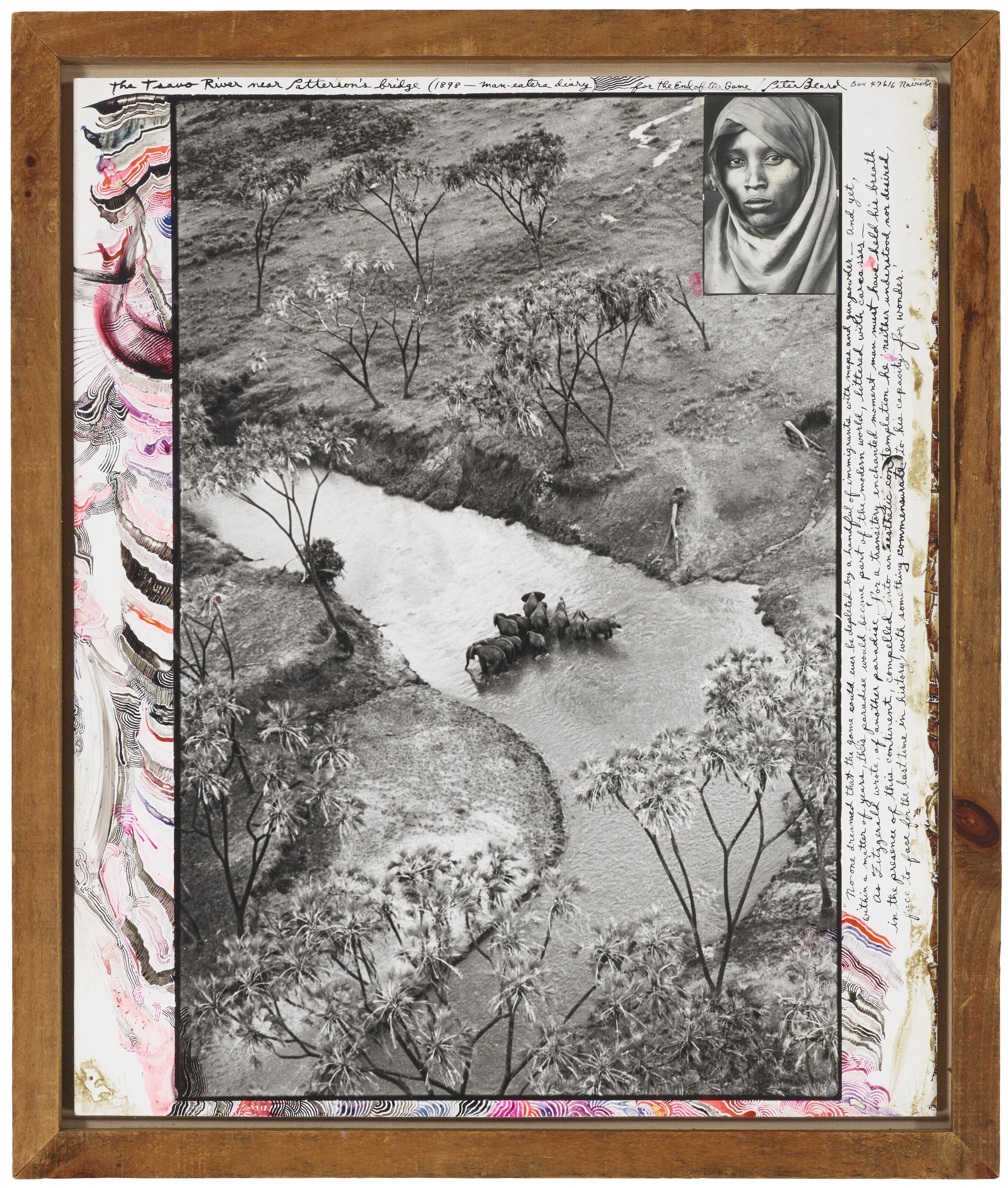 Peter Beard - Group of Elephants in the Tsavo river near Patterson’s Bridge, 1972