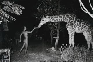 Peter Beard - \'Hog Ranch Front Lawn, Night Feeder (2:00 Am) With Maureen Gallagher & Mbuno, Feb. 1987\'