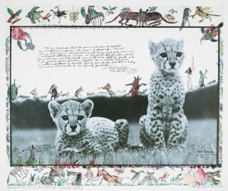 Peter Beard - Orphaned Cheetah Cubs at National Park Headquarters in Mweiga nr. Nyeri, 1968