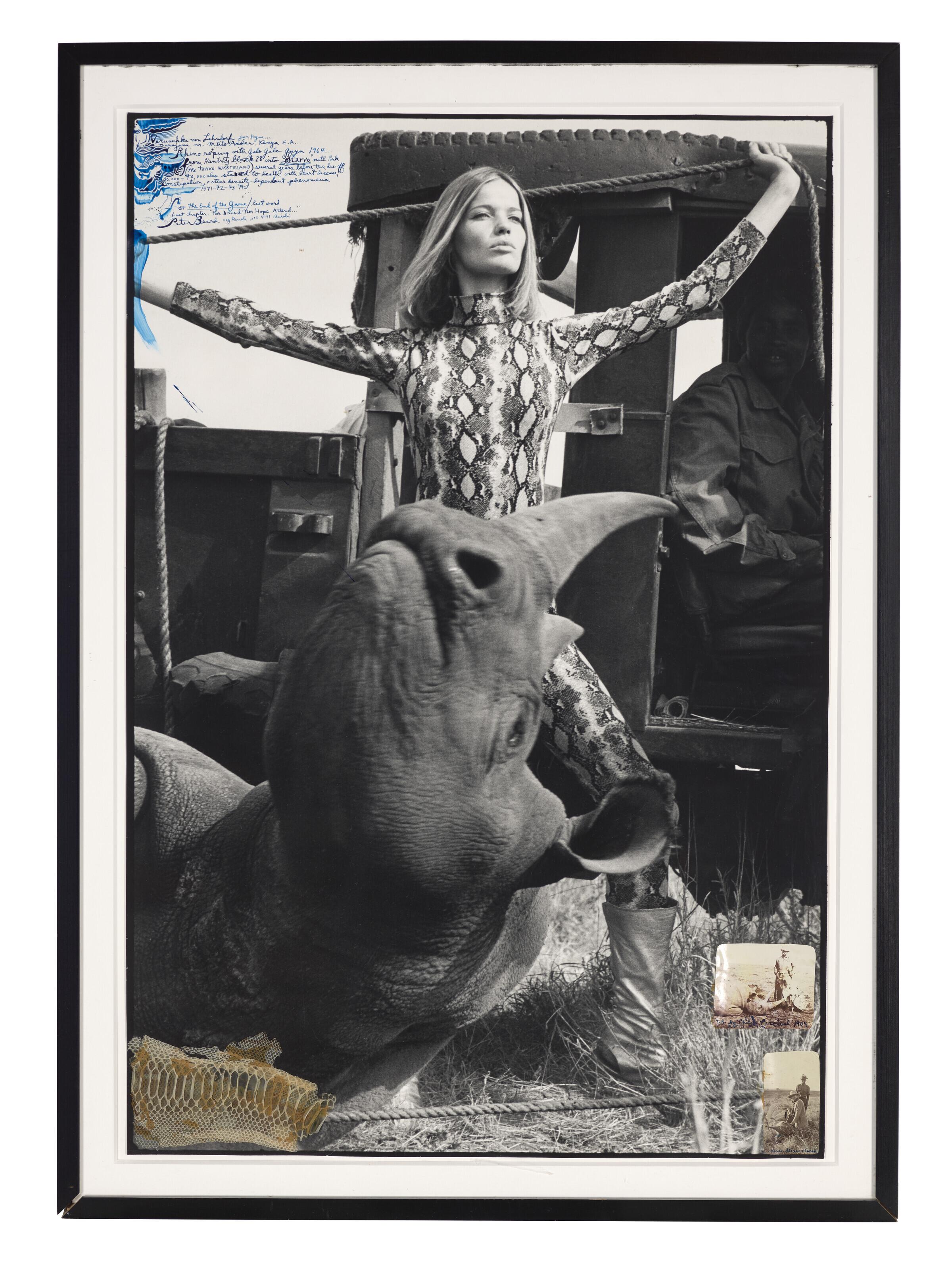 Peter Beard - Veruschka von Lehndorf for Vogue, Rhino Roping with Galo Galo, 1964