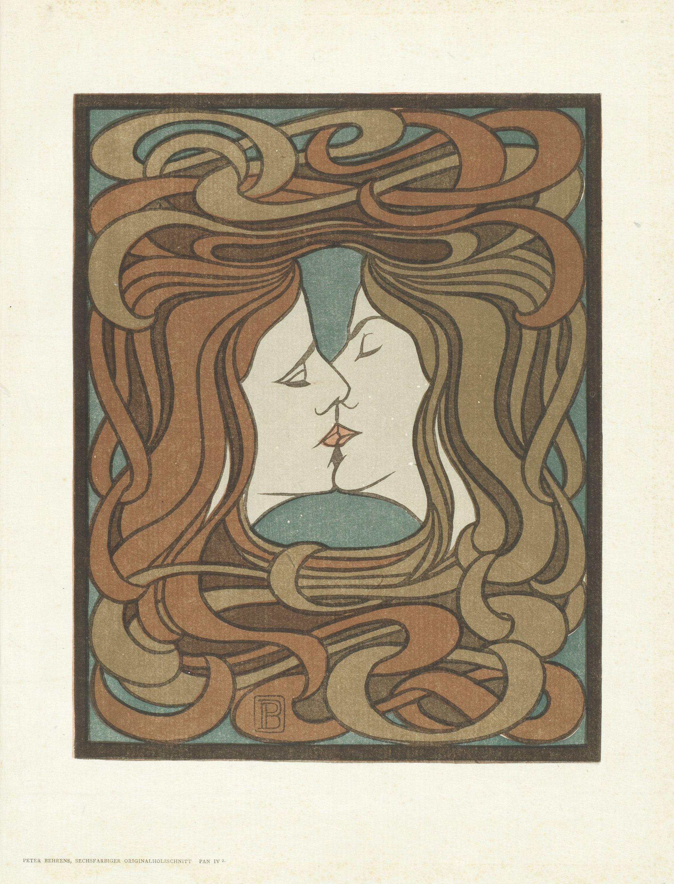 Peter Behrens - Der Kuss (The Kiss), from \'Pan Vol IV, no 2\'