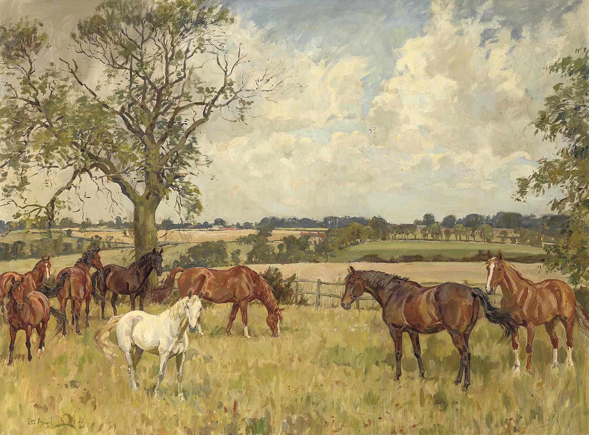 Peter Biegel - Hunters in a field