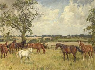 Peter Biegel - Hunters in a field