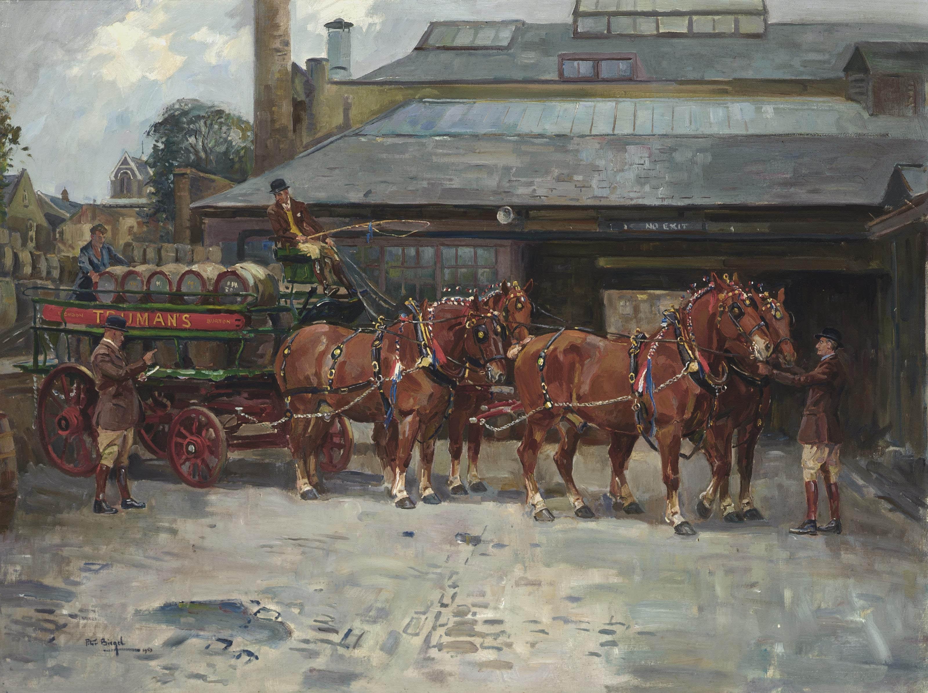 Peter Biegel - Loading the barrels outside Truman\'s Brewery