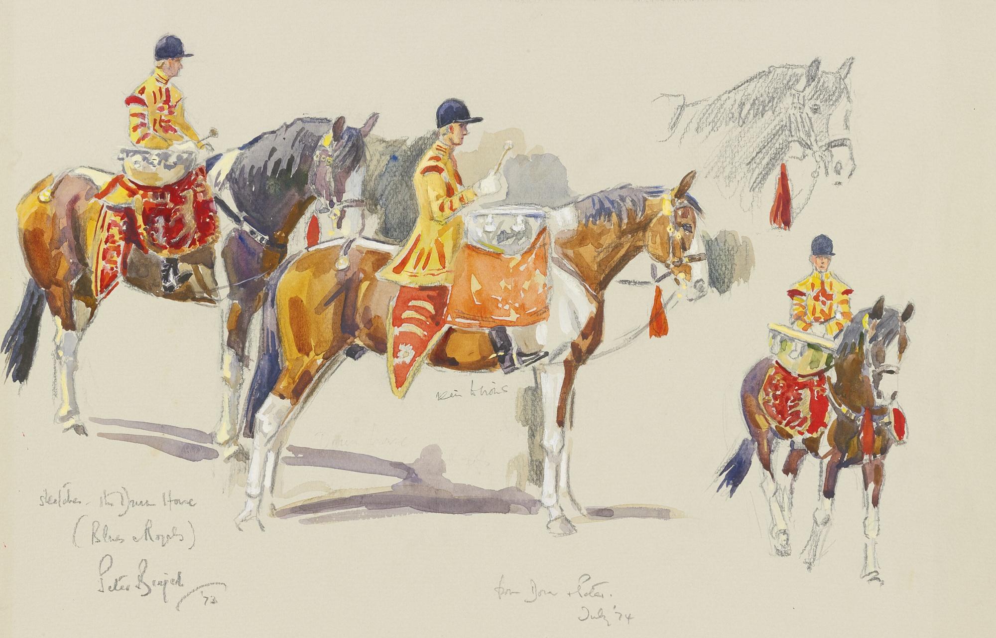 Peter Biegel - Sketches - The Drum Horse (Blues & Royals)
