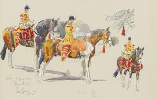 Peter Biegel - Sketches - The Drum Horse (Blues & Royals)