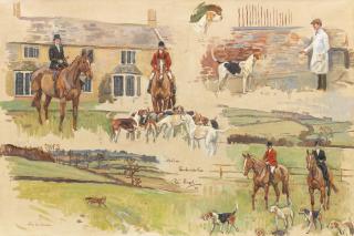 Peter Biegel - Sketches - The Warwickshire Hunt