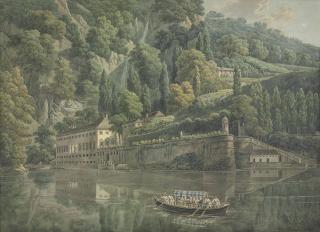 Peter Birmann - A view of Villa Pliniana, Lake Como