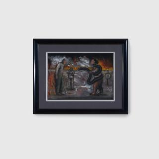 Peter Booth - Man with Snake Threatening Another Man, 1985