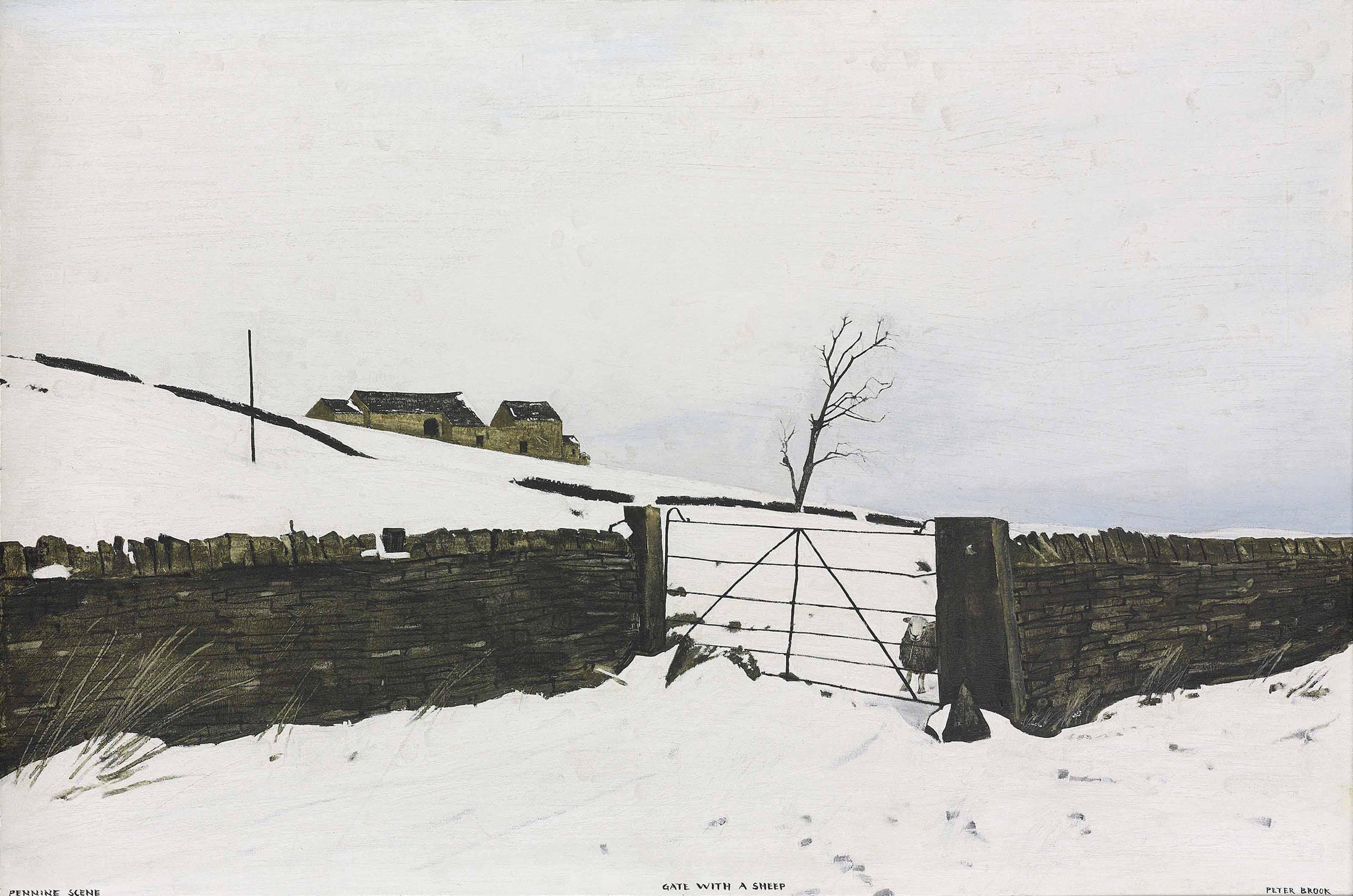 Peter Brook - Gate with a Sheep, Pennine Scene