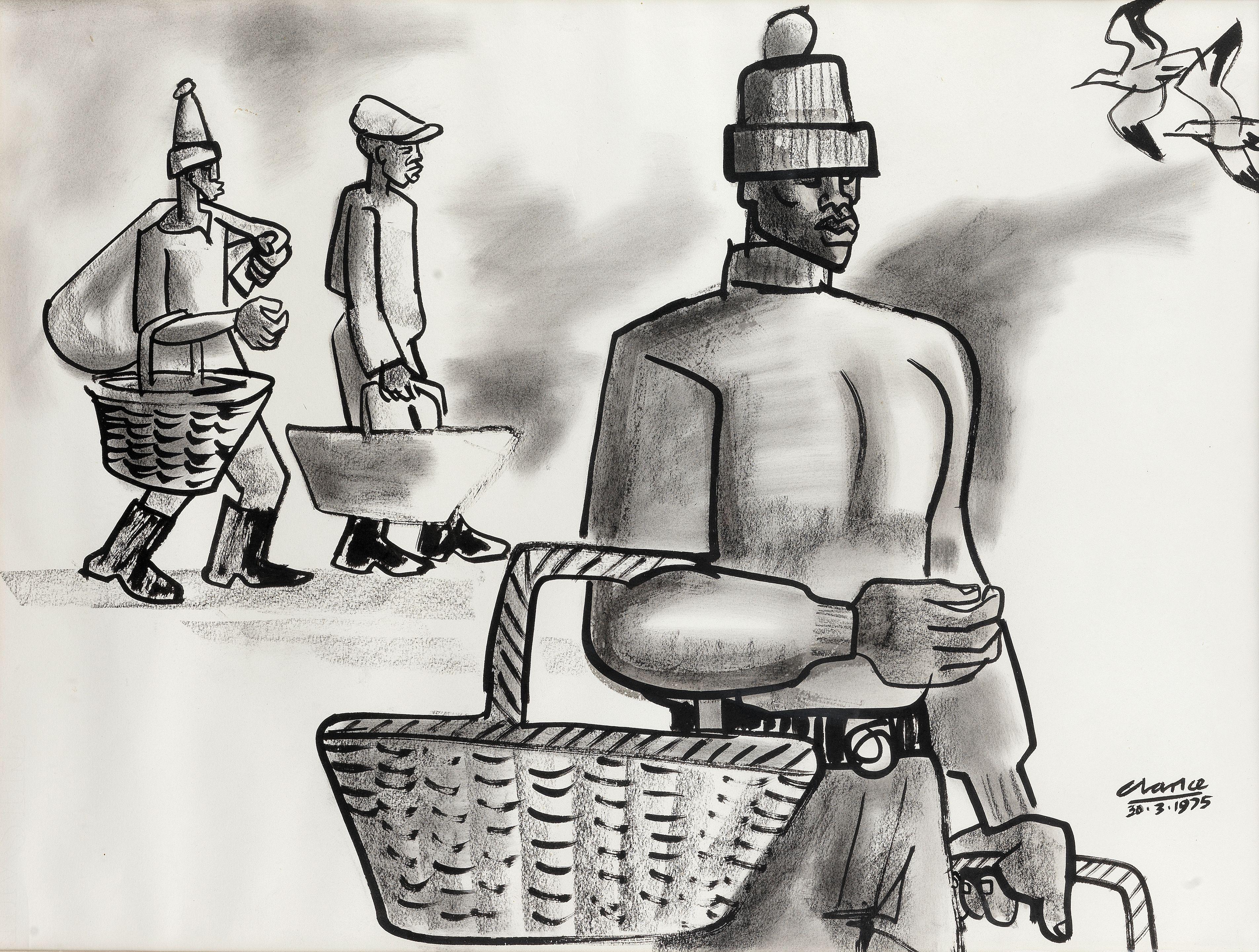 Peter Clarke - Off to market (\'Men Carrying Baskets\')