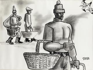 Peter Clarke - Off to market (\'Men Carrying Baskets\')
