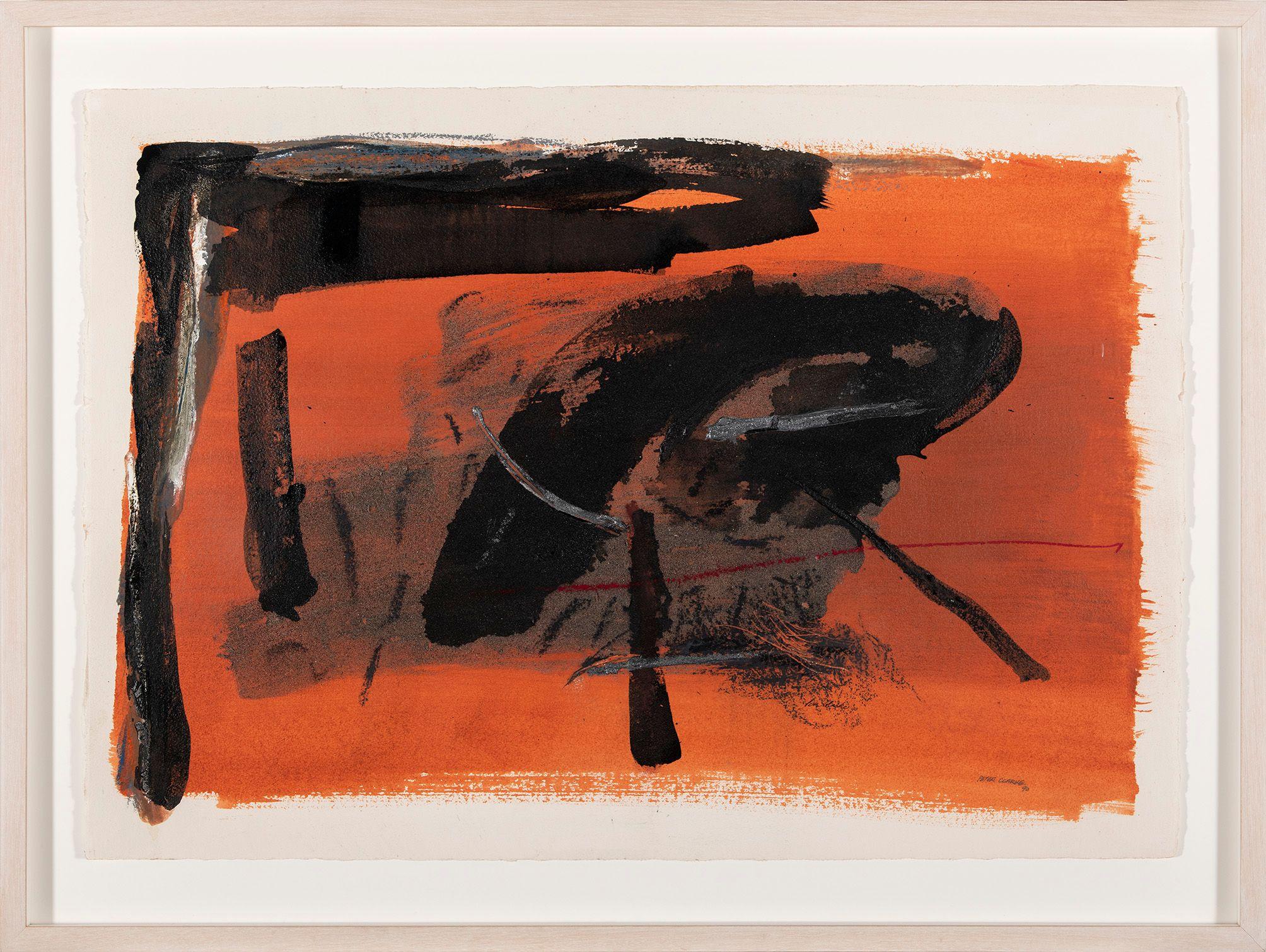 Peter Clarke - Untitled (Orange Ground), 1990