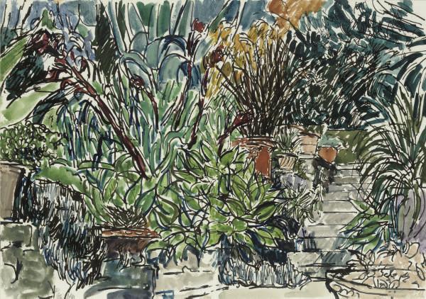 Peter Coker - The garden; The garden stairs; A corner of the garden; and The garden wall