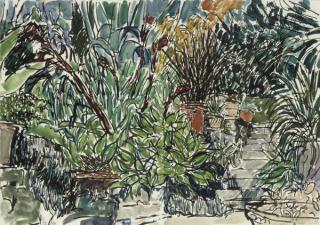 Peter Coker - The garden; The garden stairs; A corner of the garden; and The garden wall
