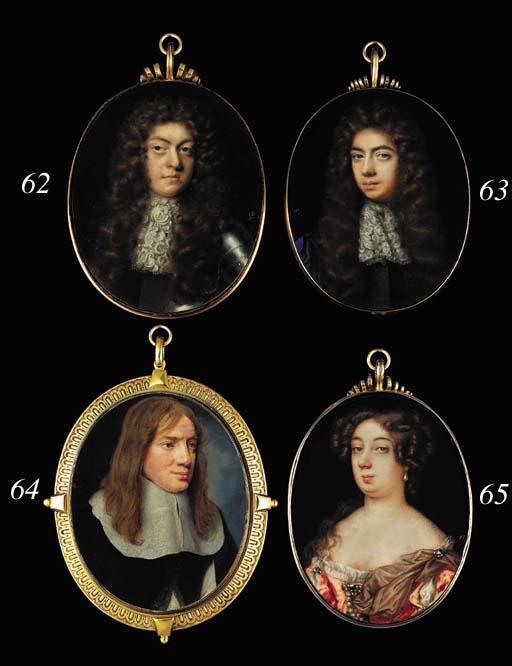 Peter Cross - A young gentleman erroneously called Duke of Monmouth, facing left in grey coat, lace jabot and blue cloak over his right shoulder, full bottomed wig