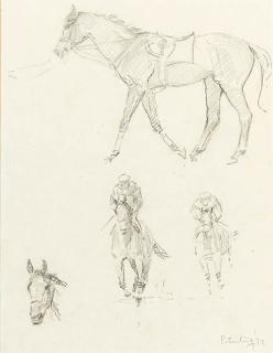 Peter Curling - Sketches Of Racehorses With And Without Jockeys Up; And Sketches Of Horses From The Houghton Sales 1973