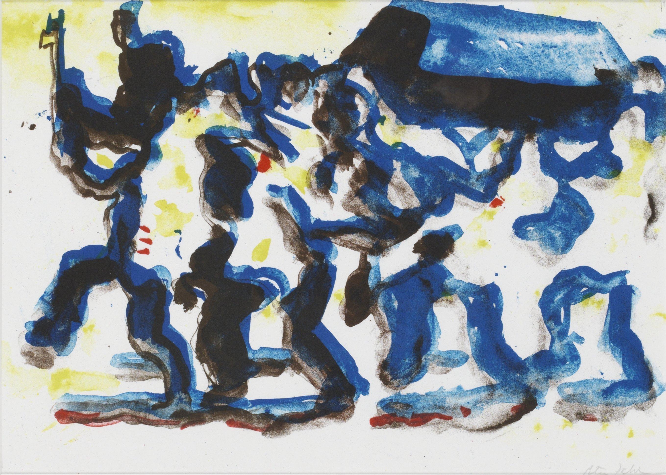 Peter Dahl - Abstrakt blå scen.