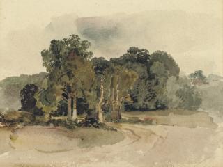 Peter de Wint, O.W.S. - A copse in an open landscape