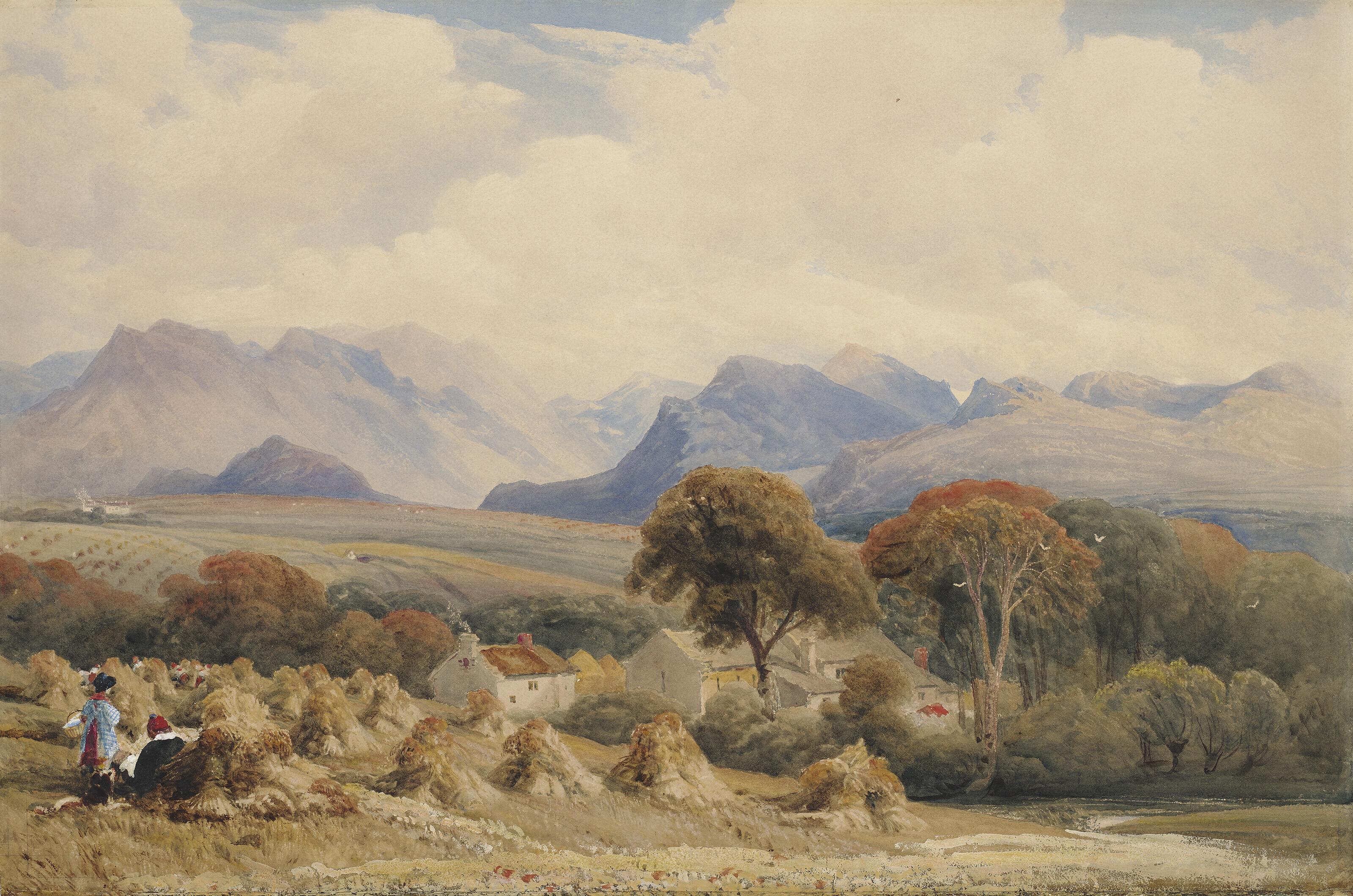 Peter De Wint, O.W.S - A summer landscape, North Wales
