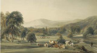 Peter De Wint, O.W.S. - A view of Bolton Abbey, Yorkshire