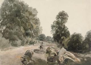 Peter De Wint, O.W.S. - A Woodcutter On A Rural Track