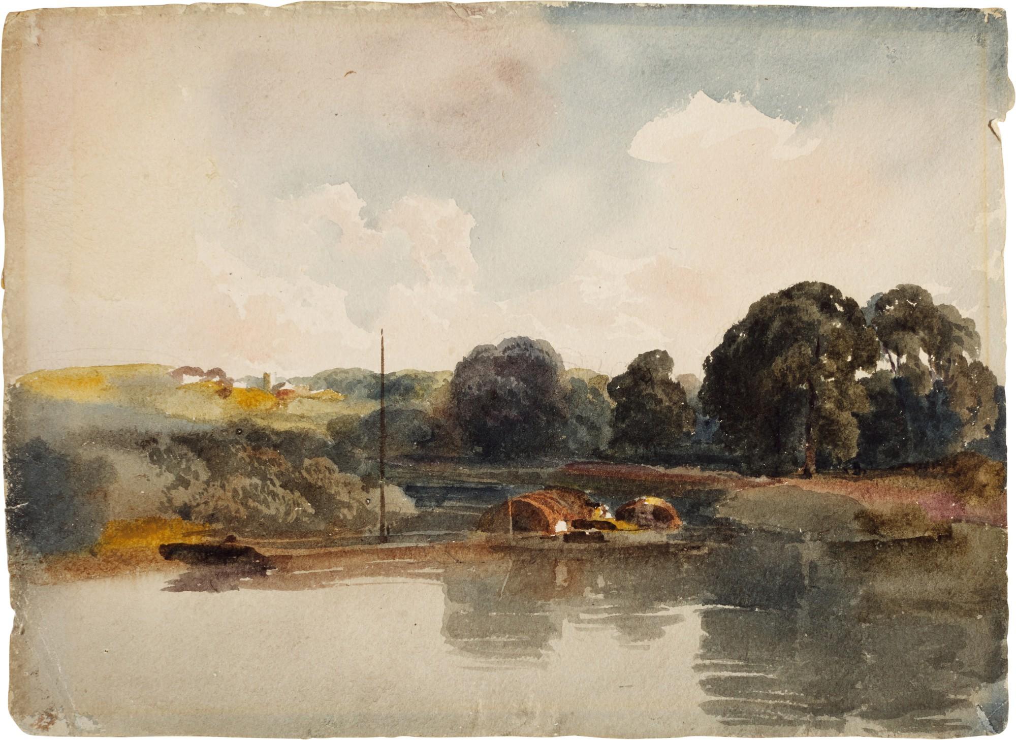 Peter De Wint, O.W.S. - Barges on the River Thames near Windsor