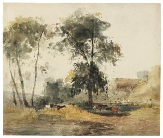 Peter De Wint, O.W.S. - Cattle In A Stream, Near Norwich