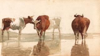 Peter De Wint, O.W.S. - Cattle watering