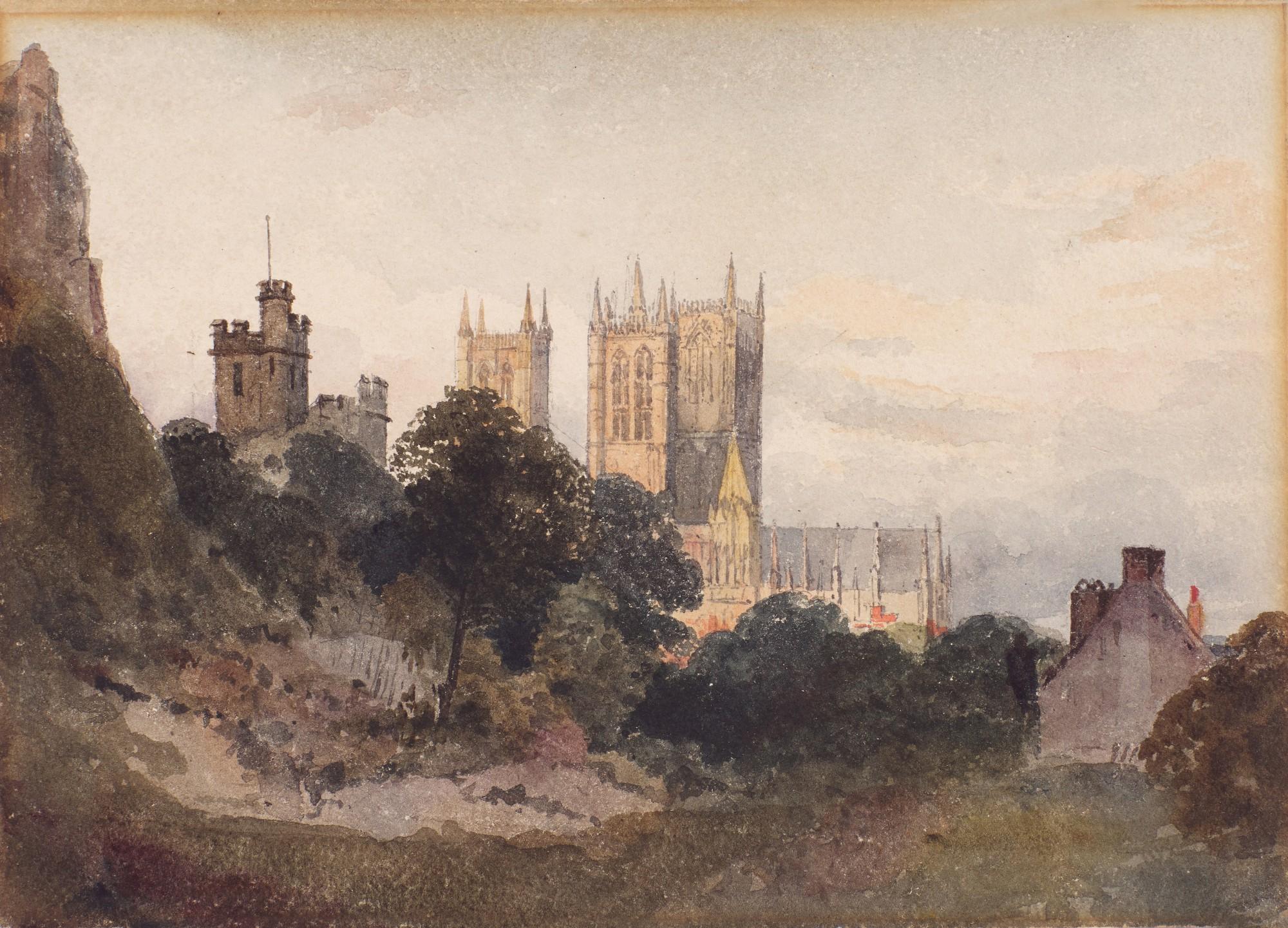 Peter De Wint, O.W.S. - Lincoln Cathedral from the castle moat
