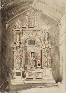 Peter De Wint, O.W.S. - The Old Monument in the church of St John at Stone, Staffordshire