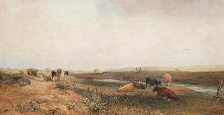 Peter de Wint OWS - View of Fiskerton, Lincolnshire