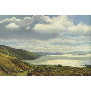 Peter Ellenshaw - Seacoast With Rolling Hills