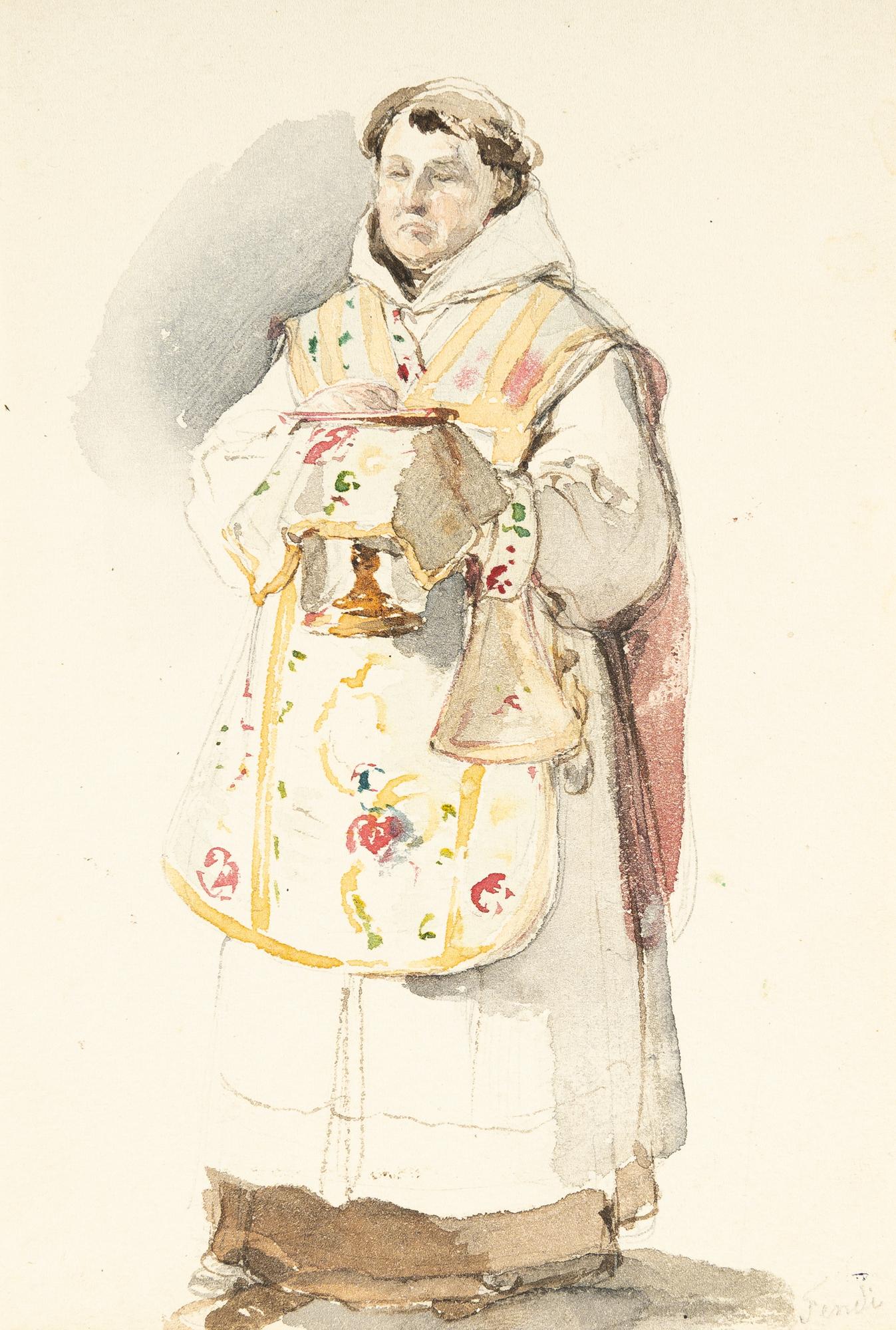 Peter Fendi - Katholischer Priester mit Abendmahlsgefäßen