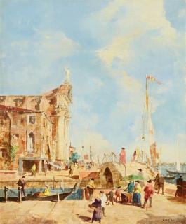 Peter Götz Pallmann - Der Zattere in Venedig mit der Gesuati-Kirche