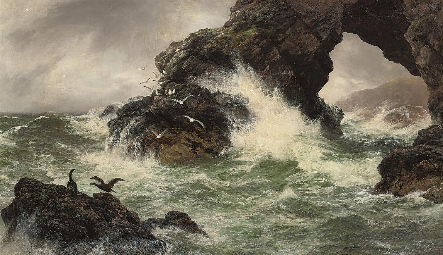 Peter Graham, R.A. - Sea Worn Rocks