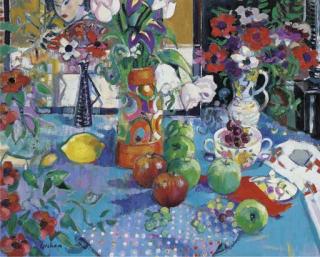 Peter Graham - Japanese Print with Flowers