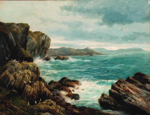Peter Graham - Seagulls In A Rocky Coastal Landscape